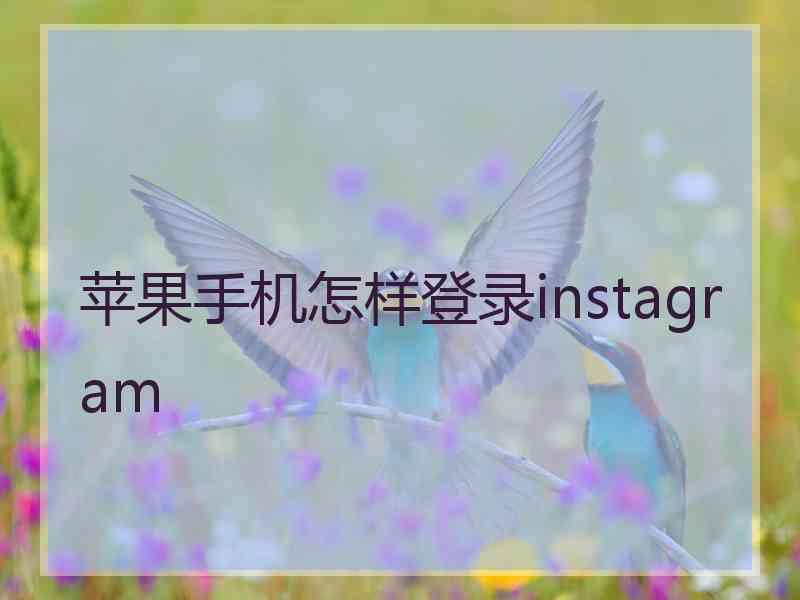 苹果手机怎样登录instagram